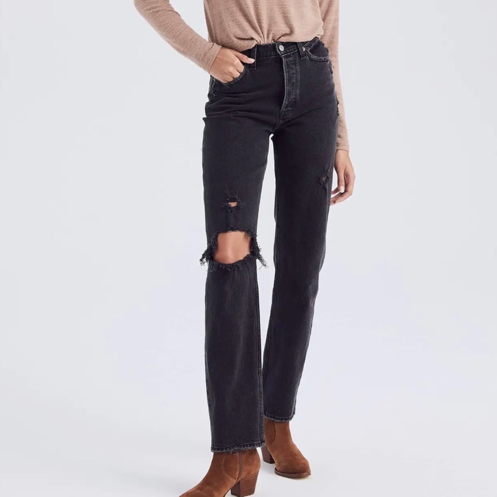 Abercrombie & Fitch Black High Rise Dad Jeans